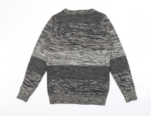 Cedar Wood State Mens Grey Crew Neck Cotton Pullover Jumper Size XS