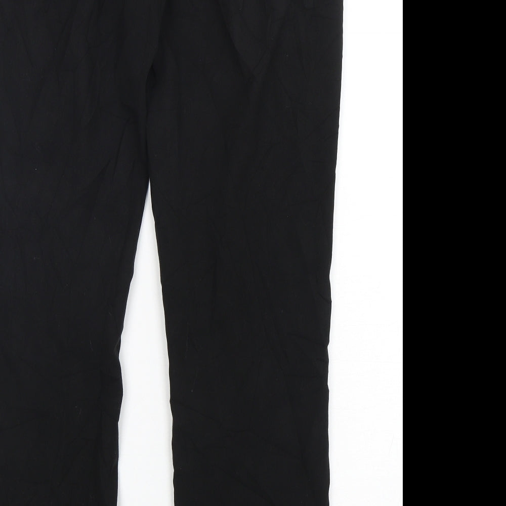 Turtex Womens Black Polyester Trousers Size 32 in L30 in Regular Hook & Eye
