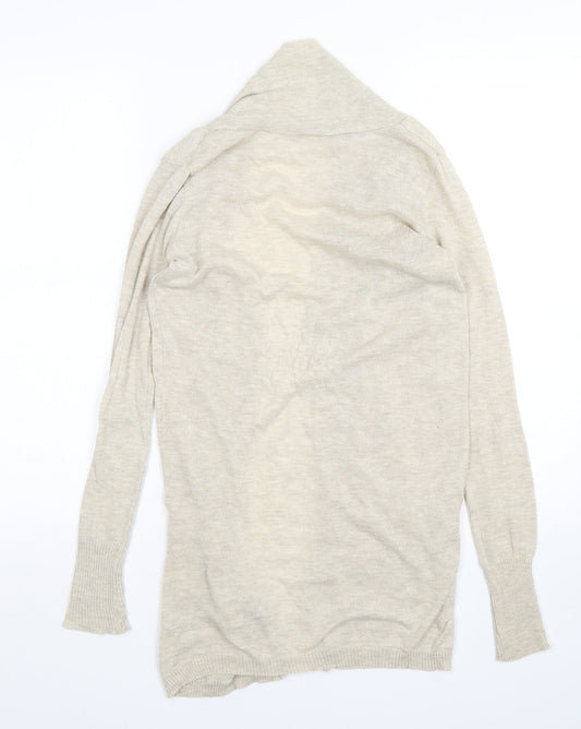 George Womens Beige V-Neck Polyester Cardigan Jumper Size 8