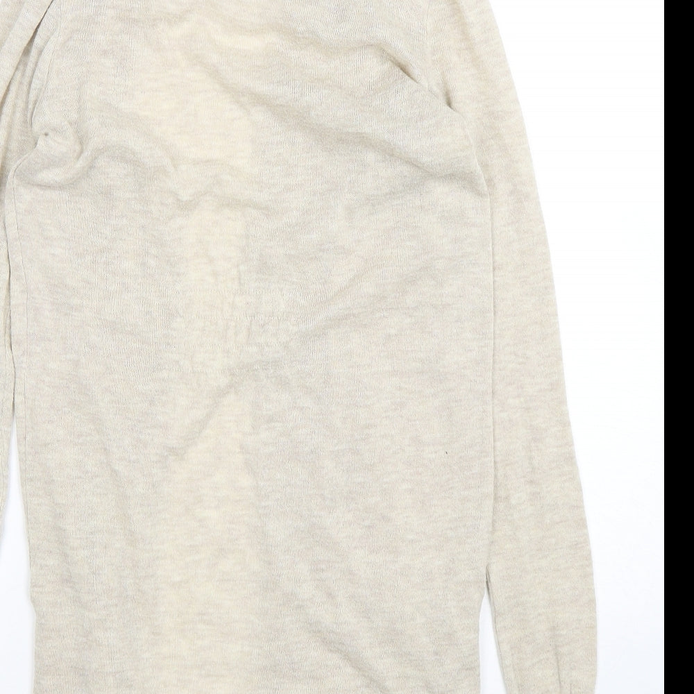 George Womens Beige V-Neck Polyester Cardigan Jumper Size 8