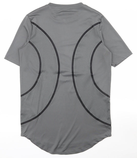 ASOS Mens Grey Polyester Pullover T-Shirt Size S Round Neck Pullover