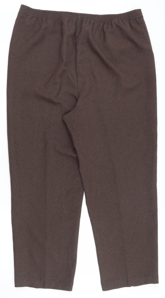Bonmarché Womens Brown Polyester Capri Trousers Size 16 L25.5 in Regular