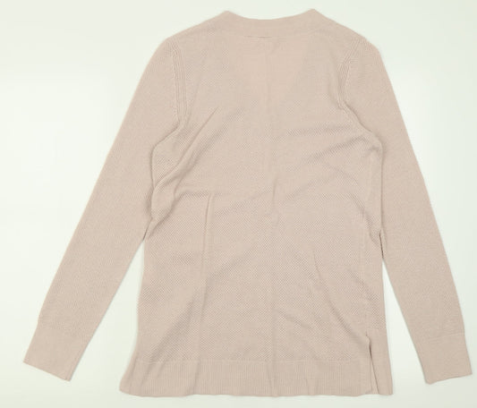 Gap Womens Pink V-Neck Cotton Pullover Jumper Size M