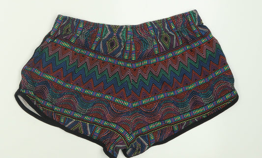 George Womens Multicoloured Geometric Cotton Sweat Shorts Size 14  Regular Tie