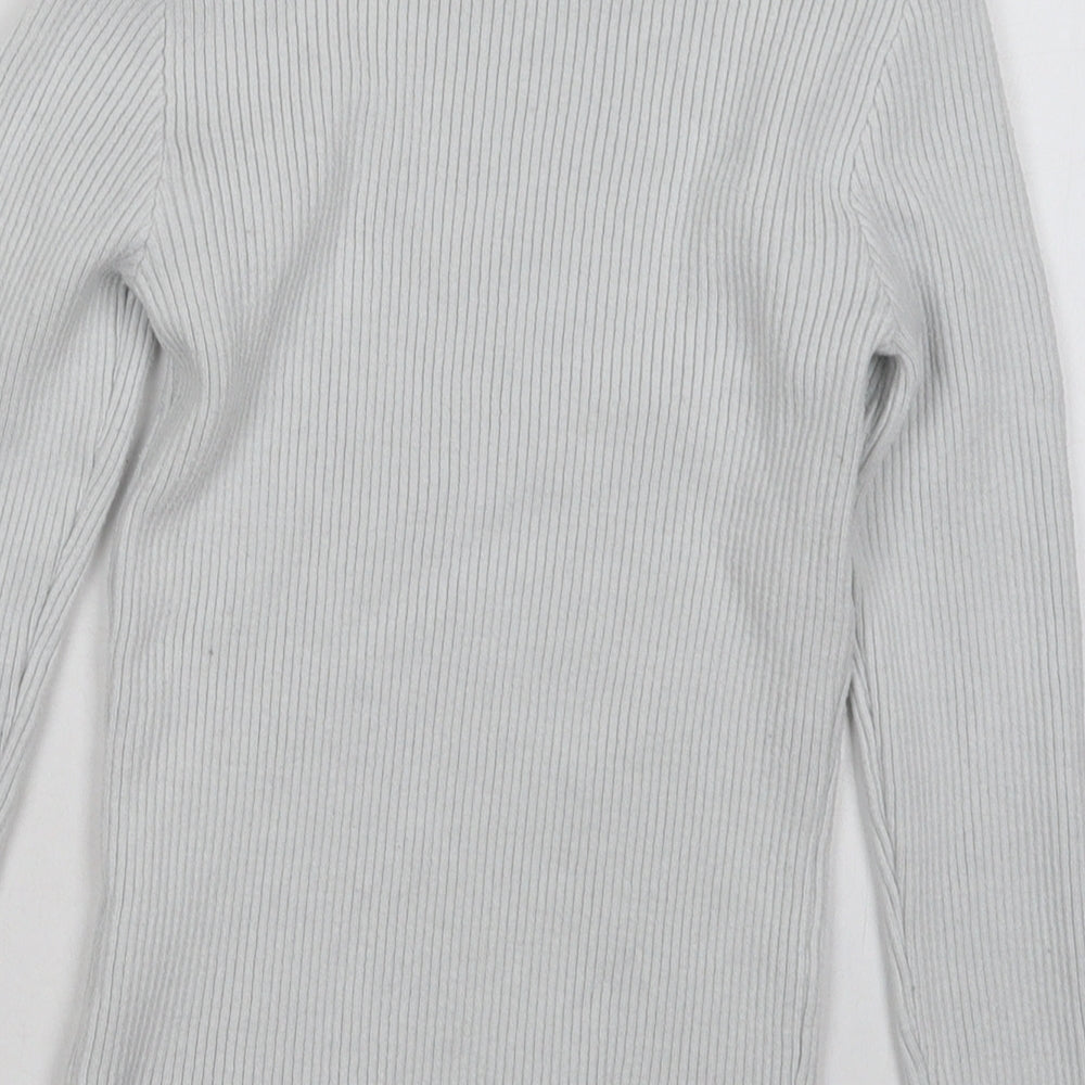 Primark Womens White Mock Neck Viscose Pullover Jumper Size 10