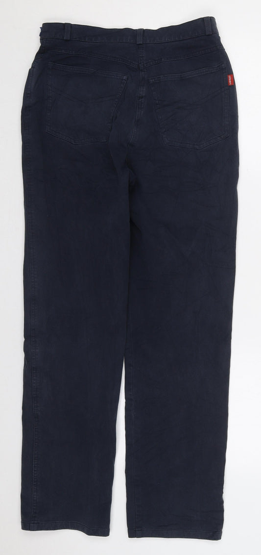 Olsen Womens Blue Cotton Straight Jeans Size 8 L28.5 in Regular Button