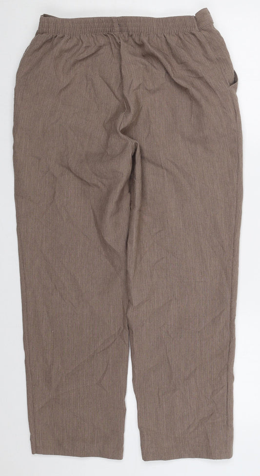 Womens UK Size 12 Marks and Spencer Regular Fit Brown Trousers