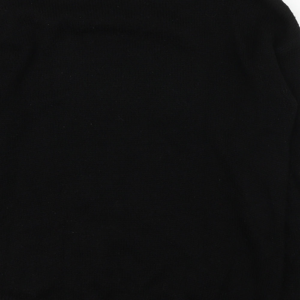 George Womens Black Boat Neck Acrylic Pullover Jumper Size 12
