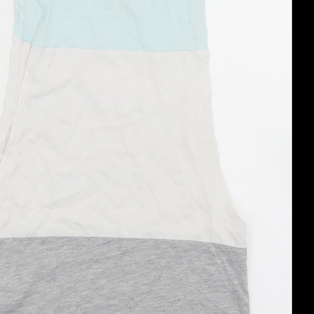 Pineapple Girls Multicoloured Colourblock Cotton Basic Tank Size 9-10 Years Crew Neck