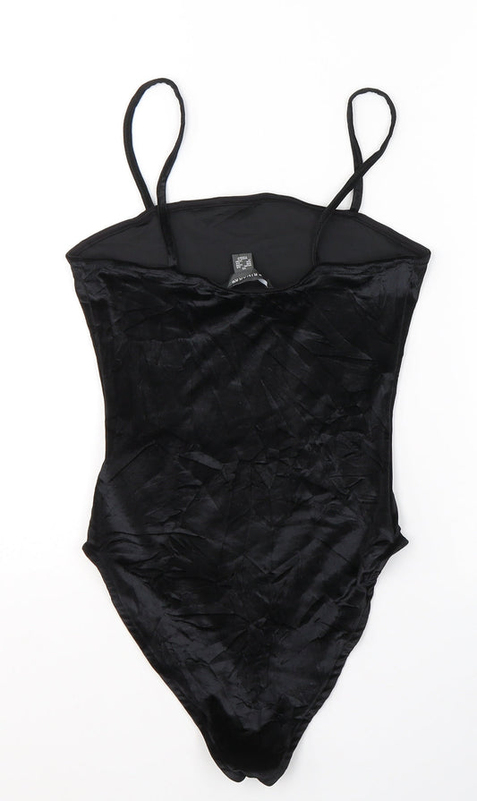 Primark Womens Black Polyester Bodysuit One-Piece Size 6 Button