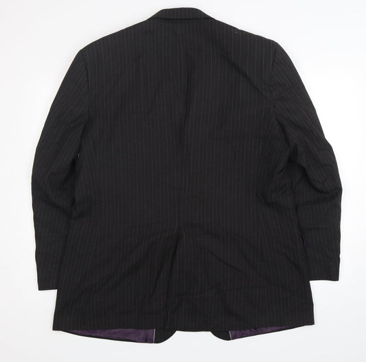 F&F Mens Grey Striped Polyester Jacket Suit Jacket