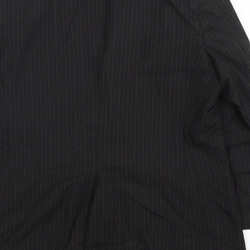 F&F Mens Grey Striped Polyester Jacket Suit Jacket