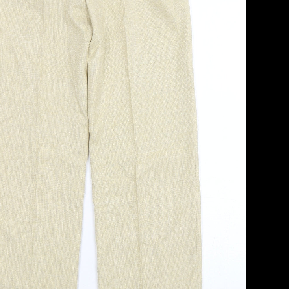 Portafina Womens Beige Polyester Trousers Size 10 L30 in Regular