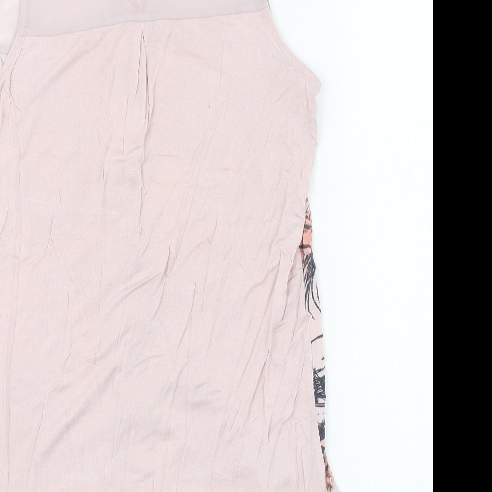 Womens UK Size 8 NEXT Pink Basic Button-Up