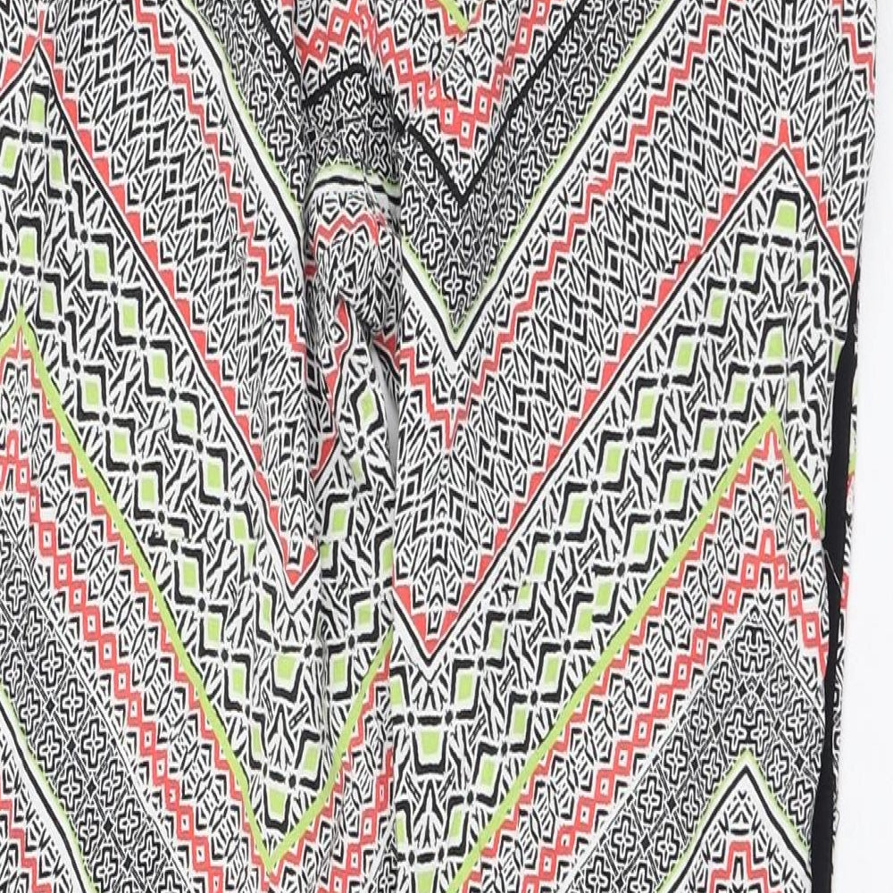 New Look Womens Black Geometric Viscose Jogger Trousers Size 10 L26 in Regular