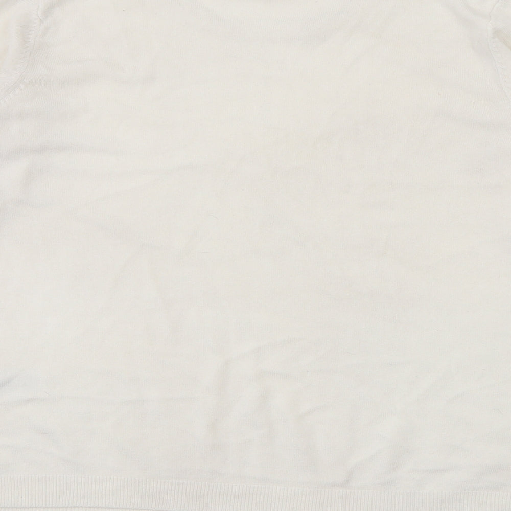 Primark Womens White Crew Neck Acrylic Pullover Jumper Size L