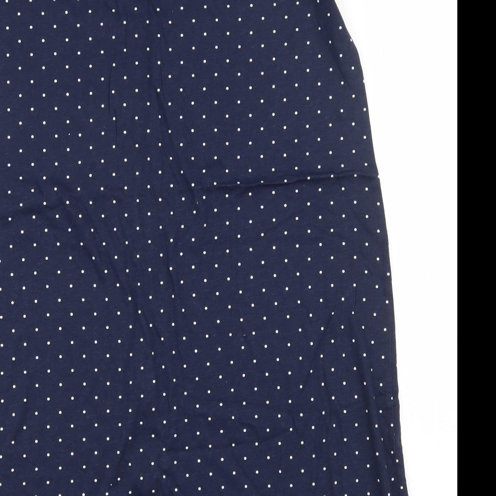 Dunnes Stores Womens Blue Polka Dot 100% Cotton Top Dress Size 8 Button