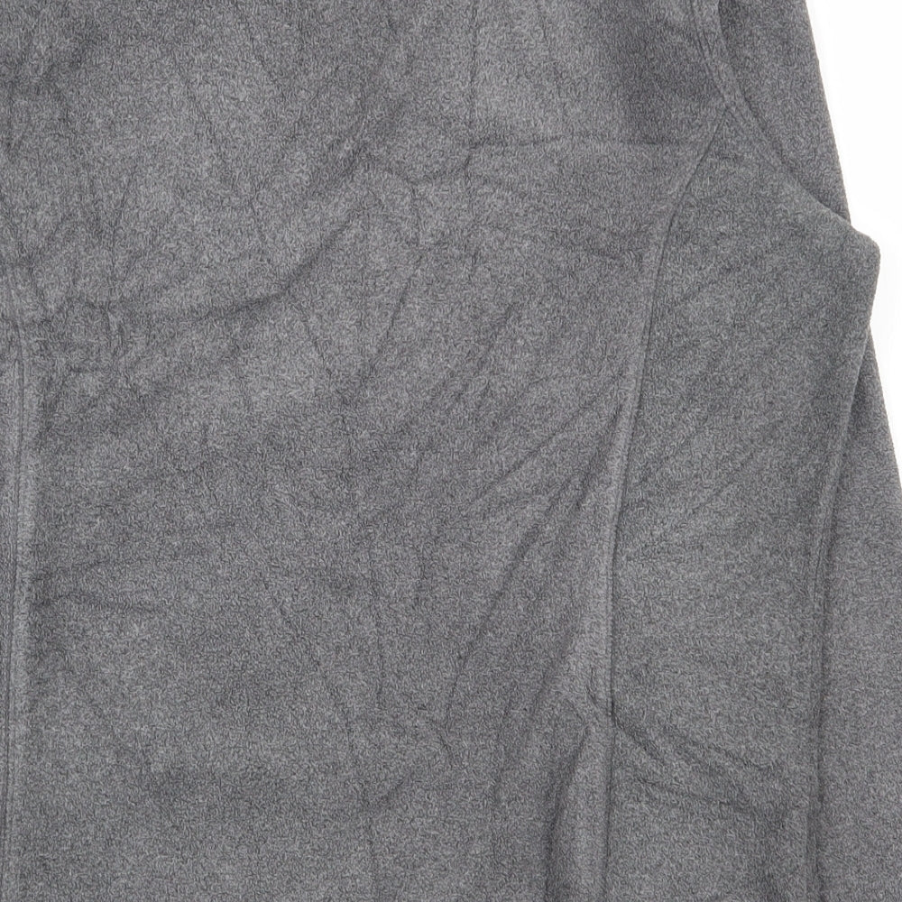 Brand and care label for Gap women’s grey polyester pullover sweatshirt, size L, pullover