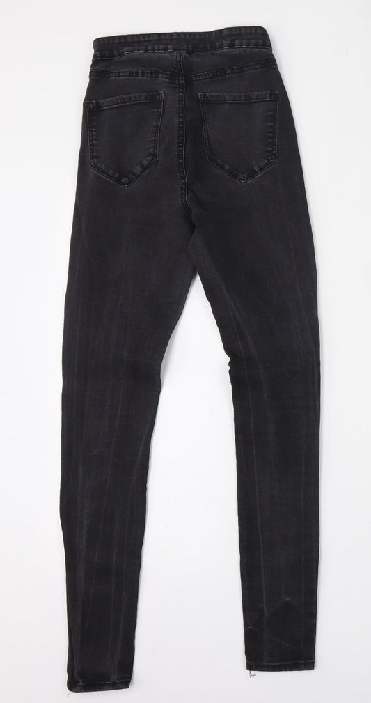 Denim & Co. Womens Black Cotton Skinny Jeans Size 8 L32 in Regular Button