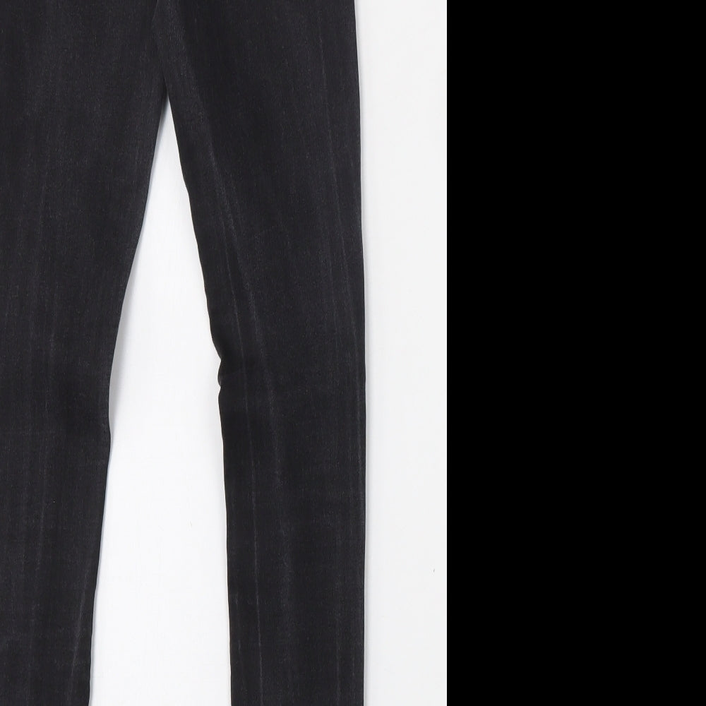 Denim & Co. Womens Black Cotton Skinny Jeans Size 8 L32 in Regular Button