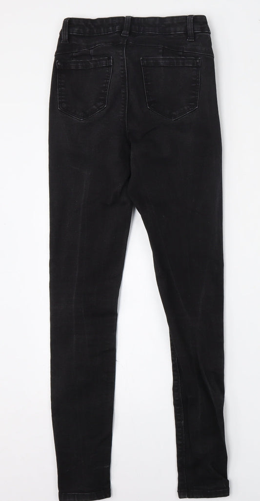 Denim & Co. Womens Black Cotton Skinny Jeans Size 10 L28 in Regular Button