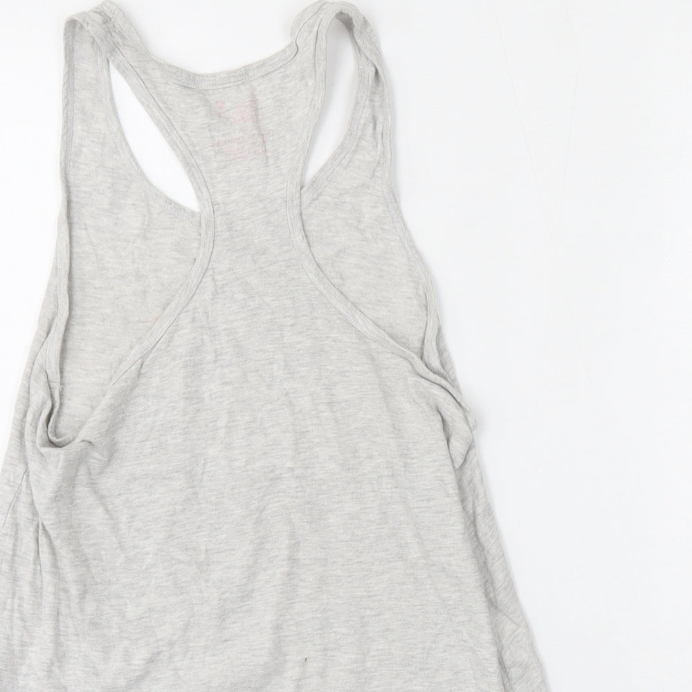 Primark Womens Grey Cotton Basic Tank Size 6 Round Neck - Wedding/Stag