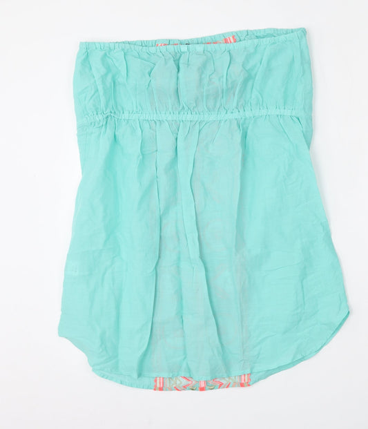 Matalan Womens Green Geometric Cotton Kaftan Size L Round Neck