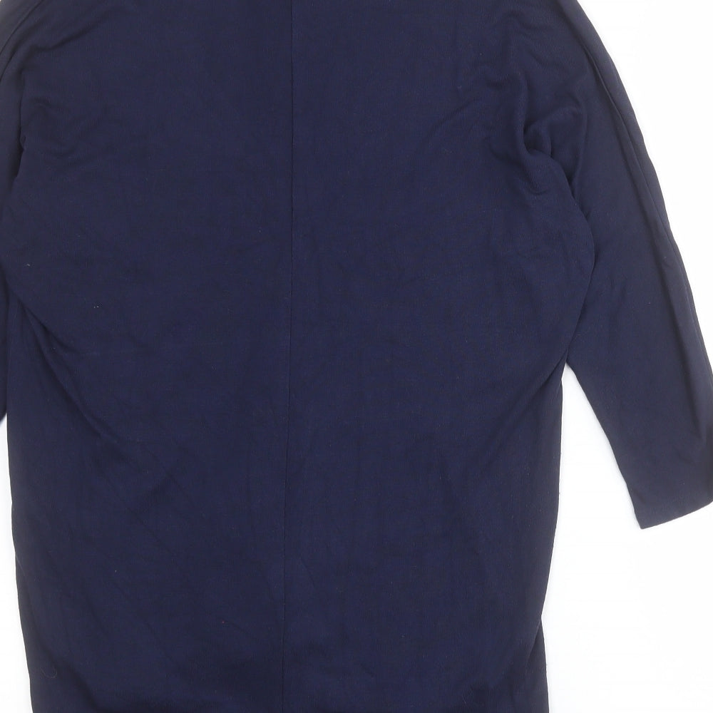 Gallery Womens Blue V-Neck Viscose Pullover Jumper Size XS