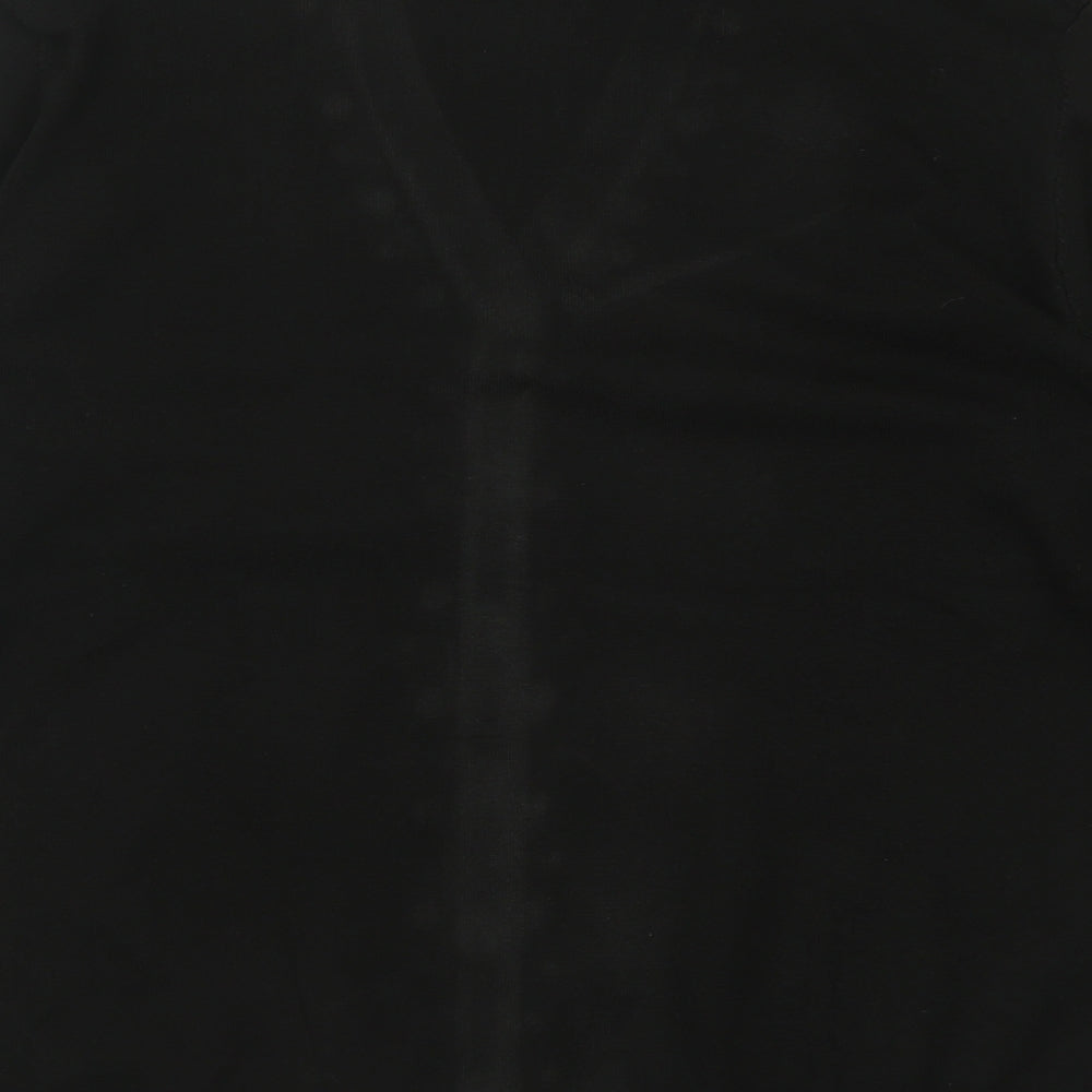 Wishwood Womens Black V-Neck Polyester Cardigan Jumper Size M
