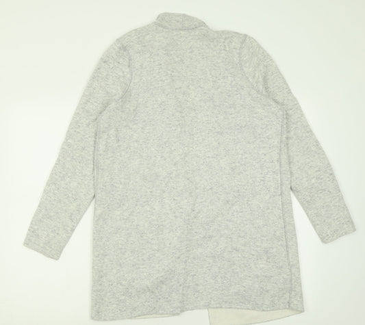 LOFT Womens Grey V-Neck Acrylic Cardigan Jumper Size M