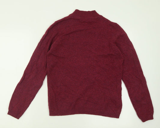 Isle Essentials Womens Purple Crew Neck Nylon Pullover Jumper Size S