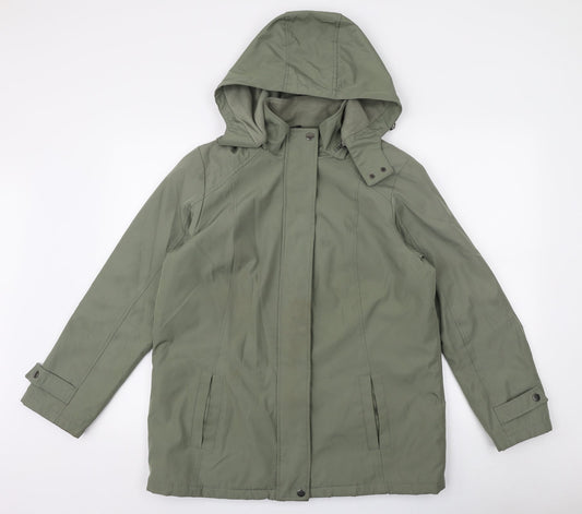 BM Womens Green Parka Coat Size S Zip