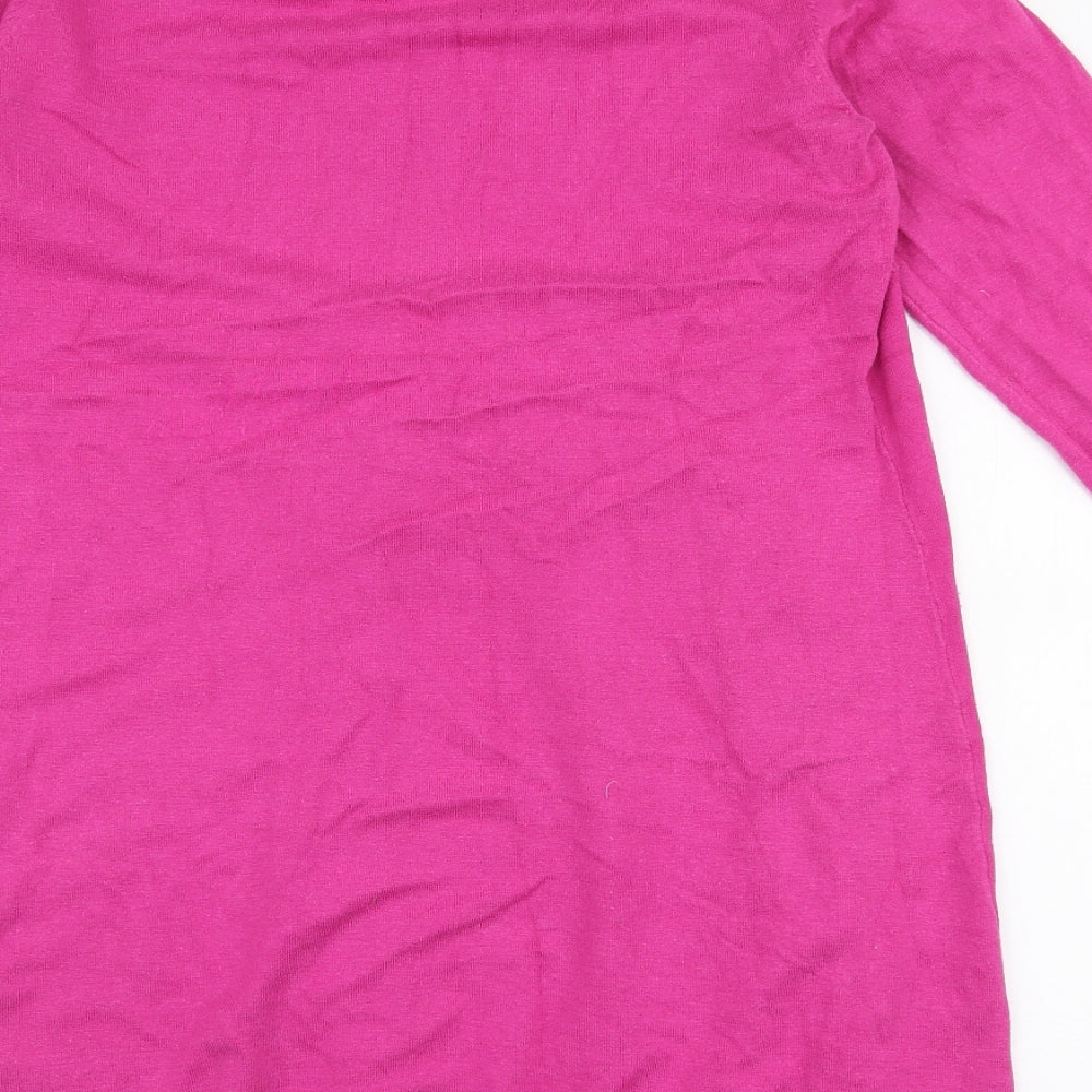 JoJo Maman Bébé Womens Pink Cotton Jumper Dress Size 12 Roll Neck Pullover