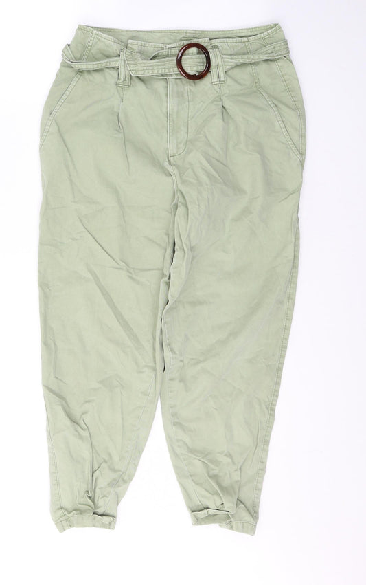 Additional front view of F&F women’s green cotton skinny jeans, size UK 10, 24.5-inch leg regular button