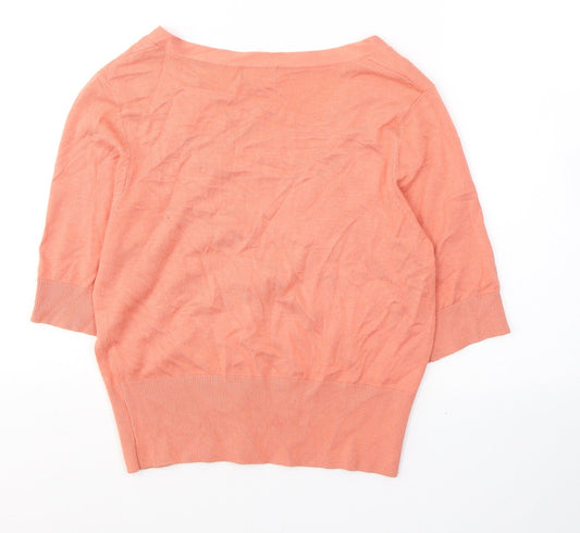 F&F Womens Orange V-Neck Viscose Cape Jumper Size 10