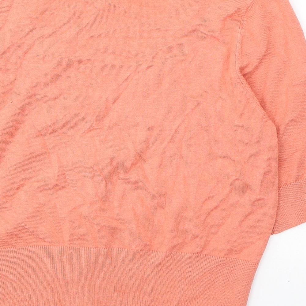 F&F Womens Orange V-Neck Viscose Cape Jumper Size 10