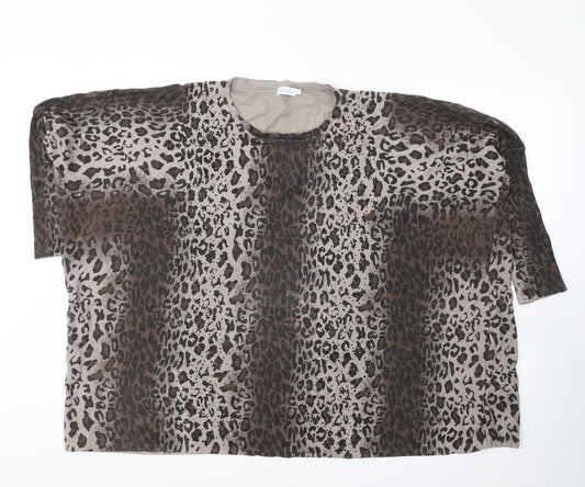 Womens UK Size S BLUE VANILLA Brown Jersey Blouse