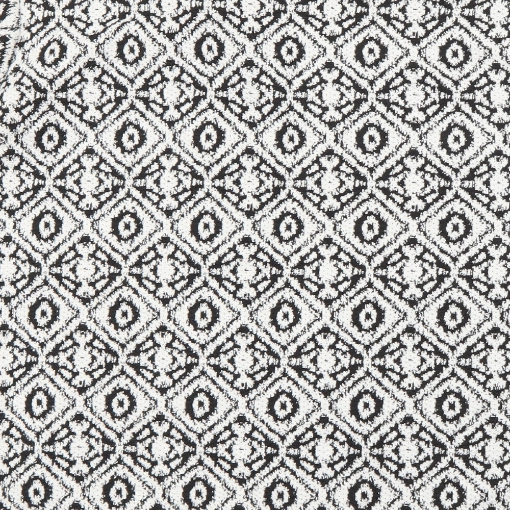 F&F Womens White Geometric Jacket Size 16 Hook & Eye