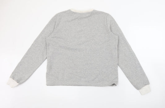 Boohoo Womens Grey Cotton Pullover Sweatshirt Size M