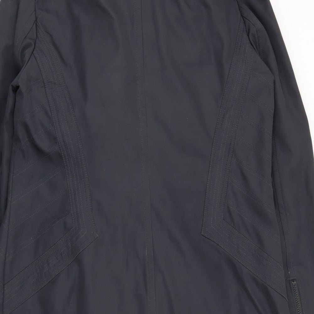Brand and care label for Principles women’s blue jacket coat, size UK 14, zip