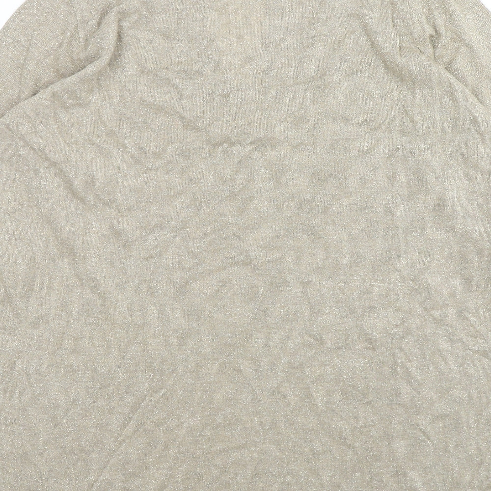 George Womens Gold V-Neck Viscose Pullover Jumper Size 18