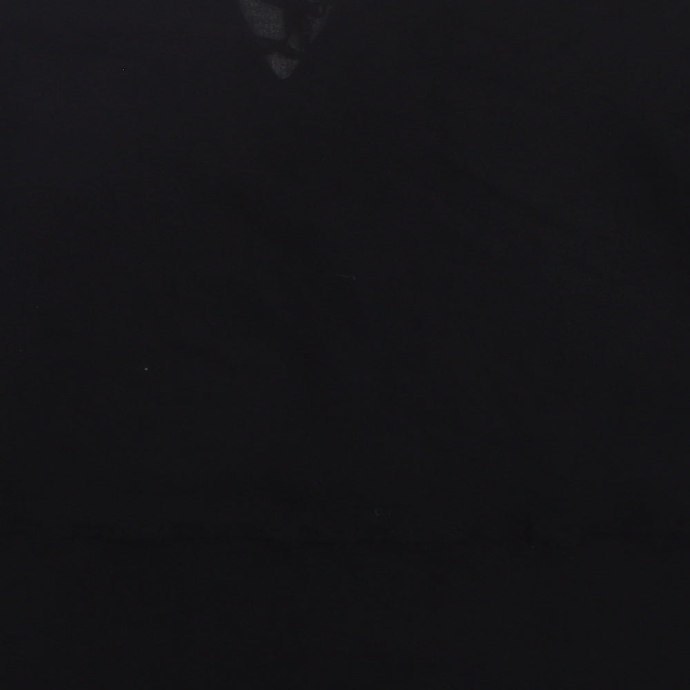 George Womens Black Polyester Basic Blouse Size M V-Neck