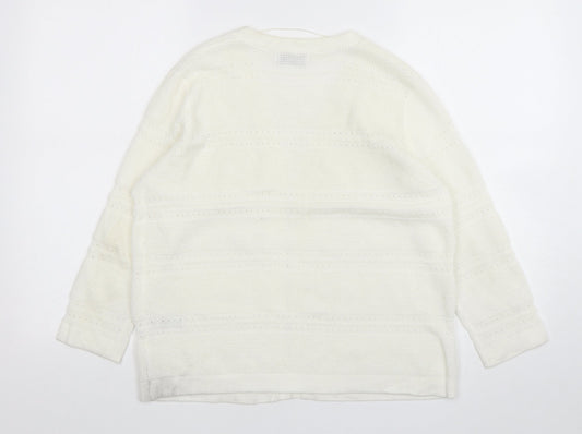 Womens UK Size 12 Papaya Ivory Cardigan Jumper