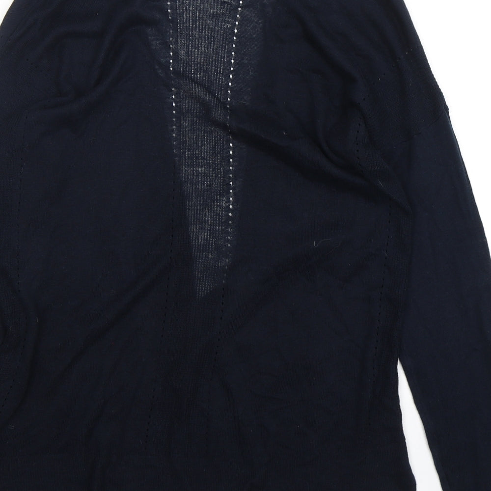 Avenue Womens Blue V-Neck Polyester Cape Jumper Size 10