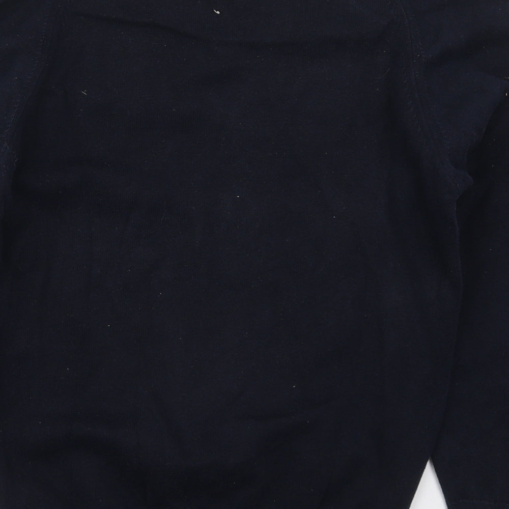 Trutex Mens Blue V-Neck Cotton Pullover Jumper Size XS