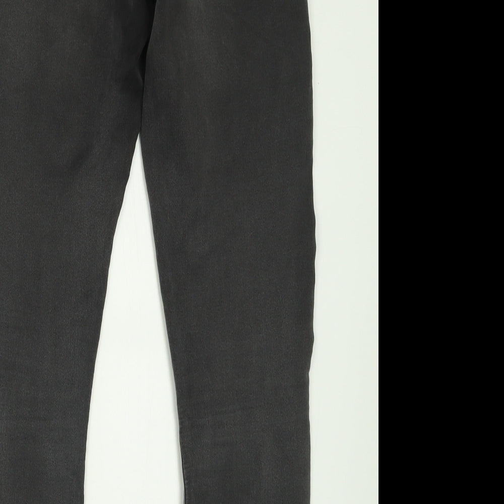 Dorothy Perkins Womens Grey Cotton Skinny Jeans Size 12 L26 in Regular Button