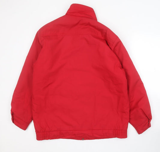 Eleganze Womens Red Pea Coat Coat Size S Zip