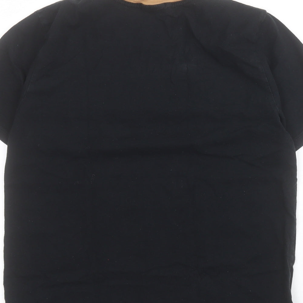 Active World Boys Black 100% Cotton Pullover T-Shirt Size 12 Years Crew Neck Pullover