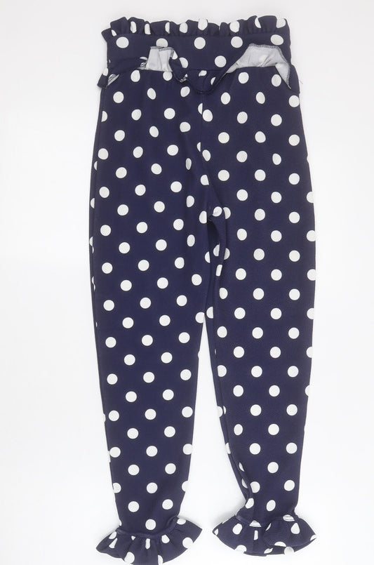 Womens UK Size 6 PRETTYLITTLETHING Regular Fit Cropped Blue Trousers