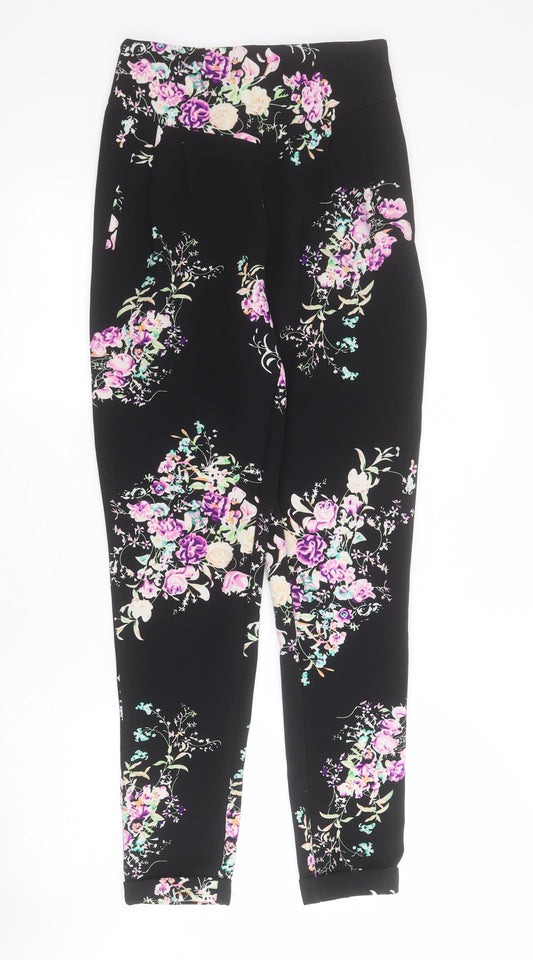 Womens UK Size 6 Missguided Regular Fit Carrot Black Trousers